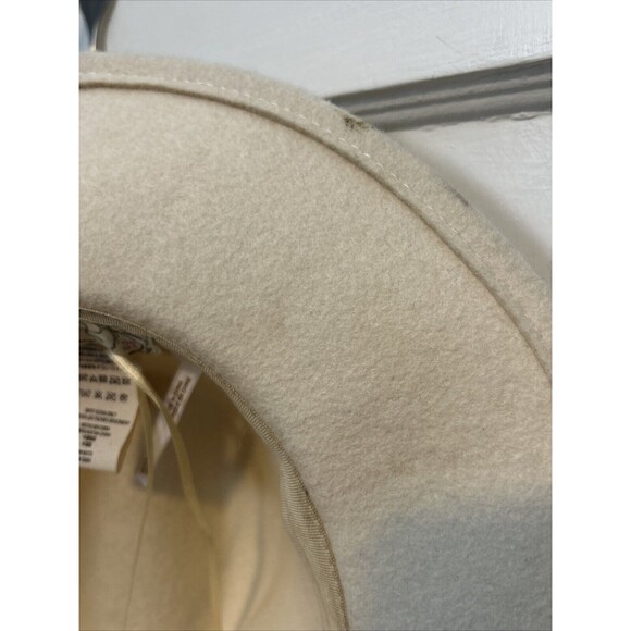 Free People Wide Brim Boho Wool Hat Womens One Size Festival Rancher Ivory - Picture 8 of 8